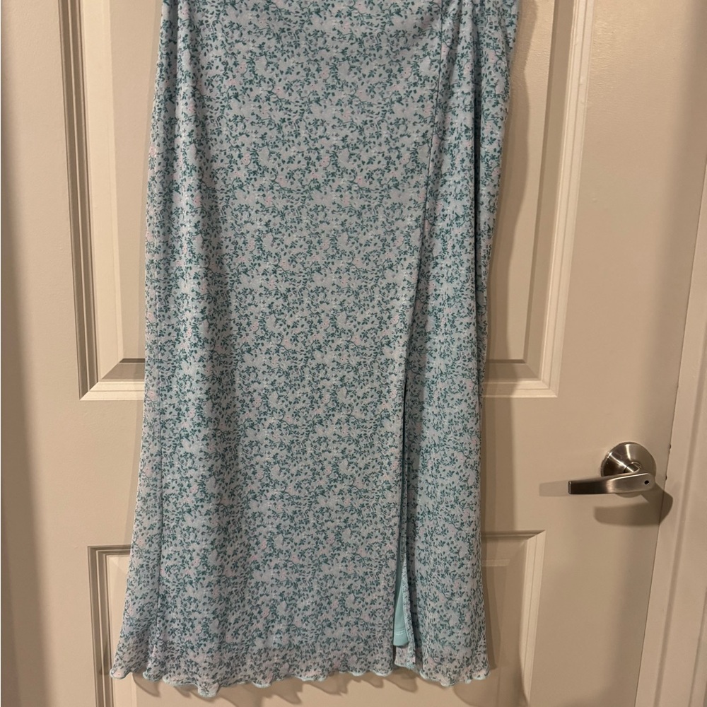 Rewind Light Blue midi skirt